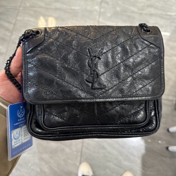 99新  99新/ysl/niki/黑色油蜡皮/小号