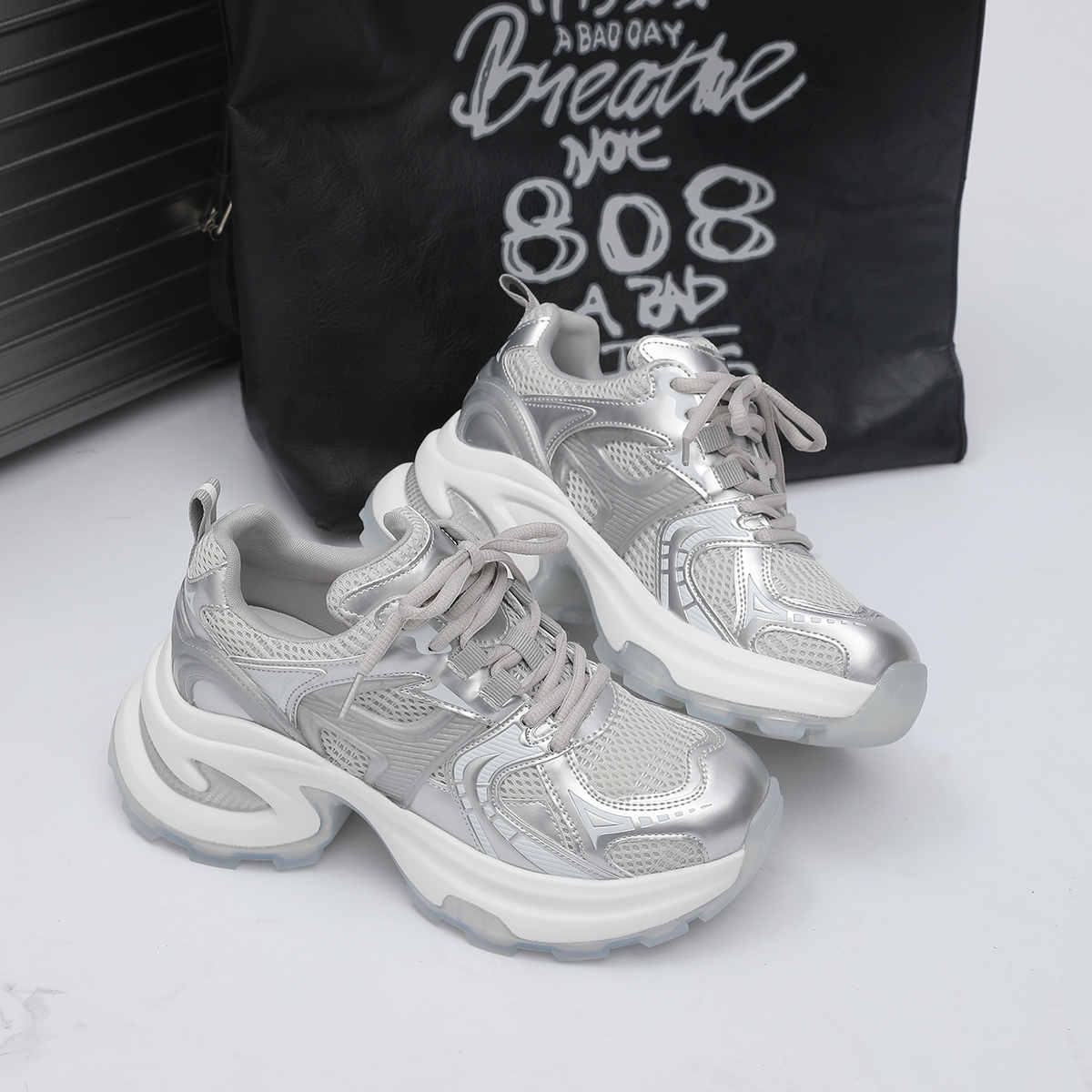 【夏梦】马克华菲露丝同款2024春季新款厚底老爹鞋休闲运动鞋百搭