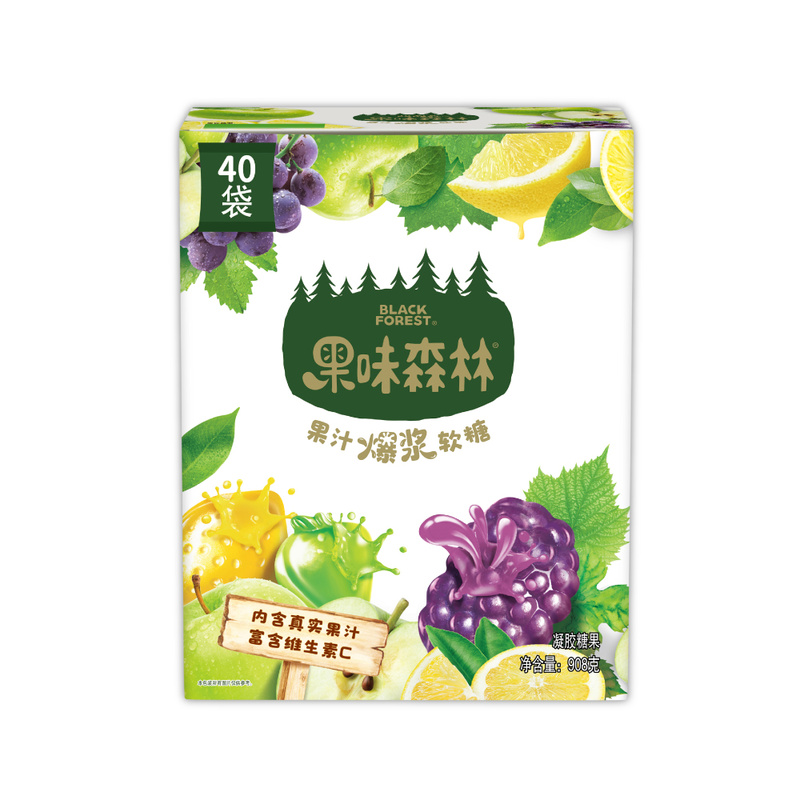 山姆超市果味森林果汁爆浆软糖908g富含维生素C果香糖果三种口味