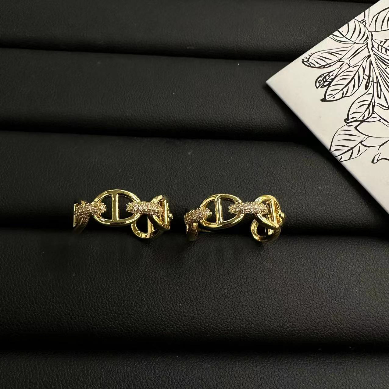 铜合金耳饰 黄色猪鼻子时尚耳圈-8077