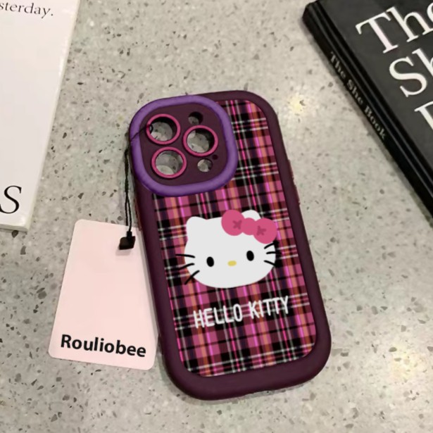 BANCA学院风格纹凯蒂猫苹果15手机壳iphone13/14promax全包12防摔