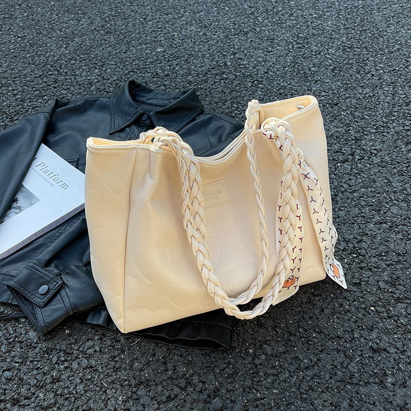 2024新款小众设计质感时尚编织大容量百搭单肩托特包