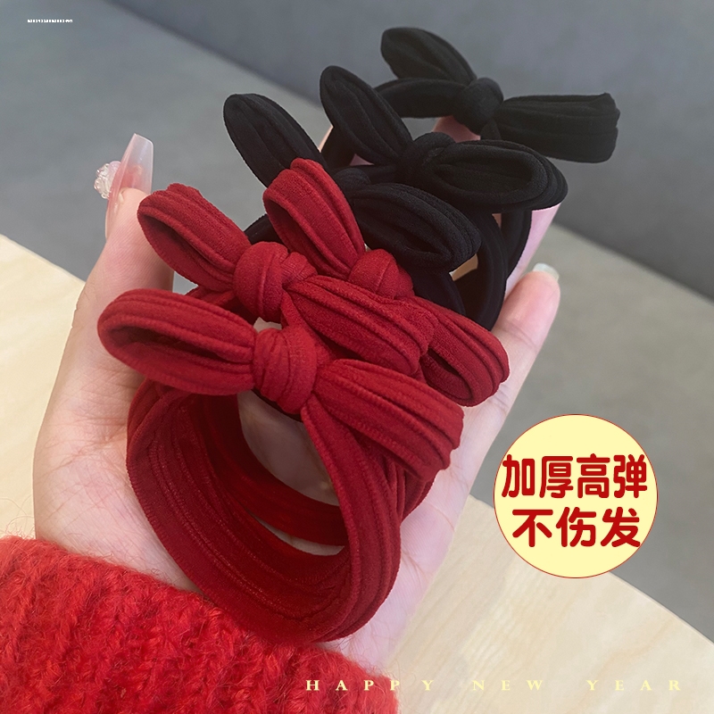 无痕蝴蝶结发绳2023小众皮筋显白头绳百搭新款耐用扎发少女发饰
