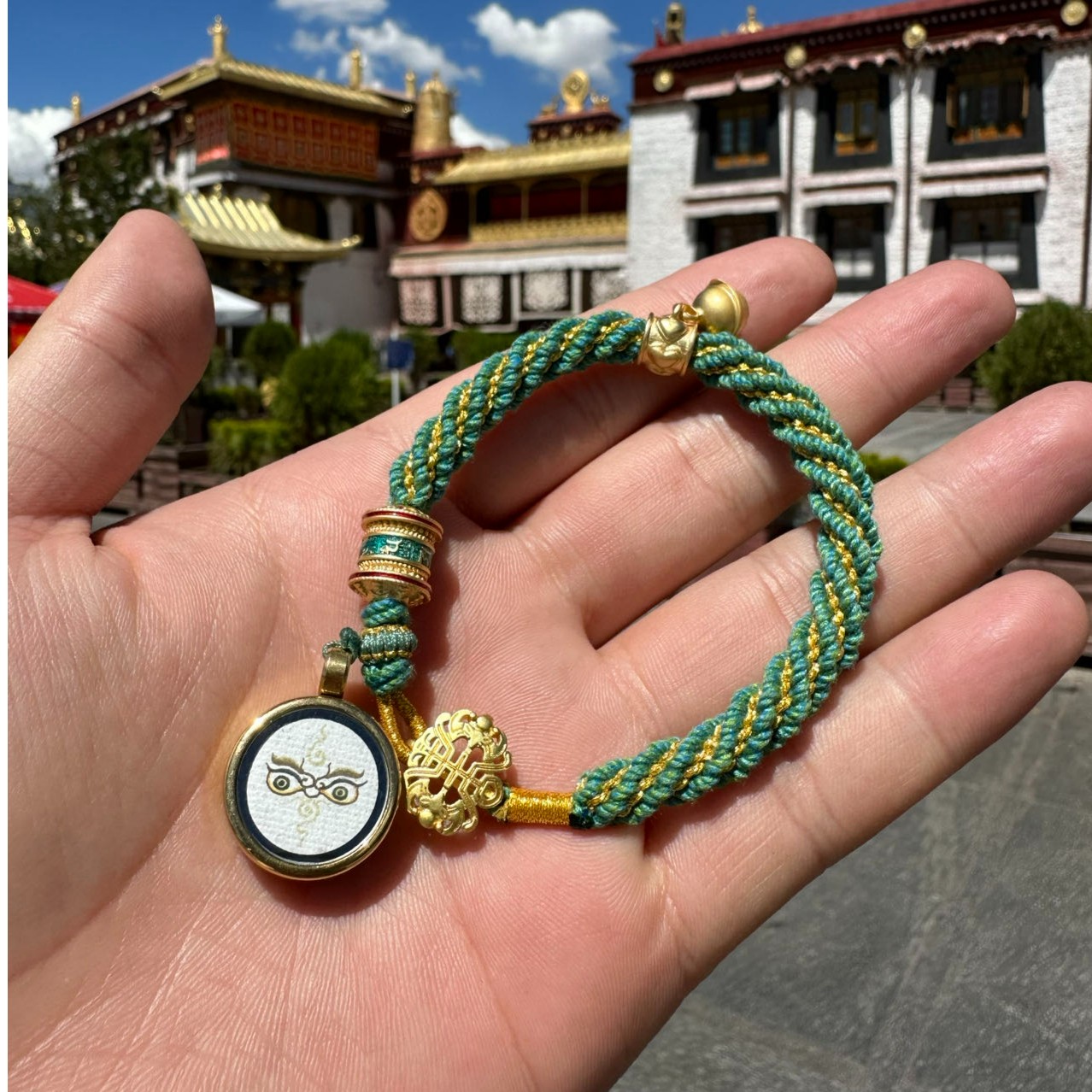 西藏财神眼佛眼手工编织手链一条  方寸之间I皆是信仰