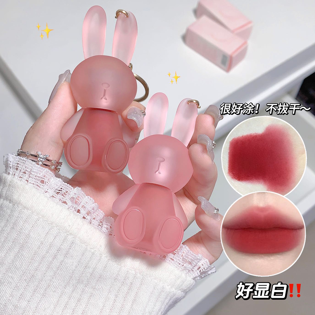 萌兔绒绒唇泥雾面哑光雾面丝绒唇釉不易沾杯口红显白素颜学生党女