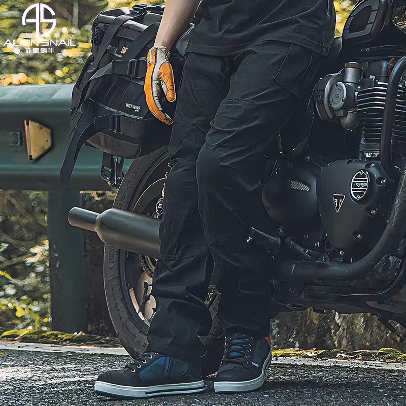 外星蜗牛元素骑行裤摩托车赛车通勤休闲工装裤防摔护具男女机车裤